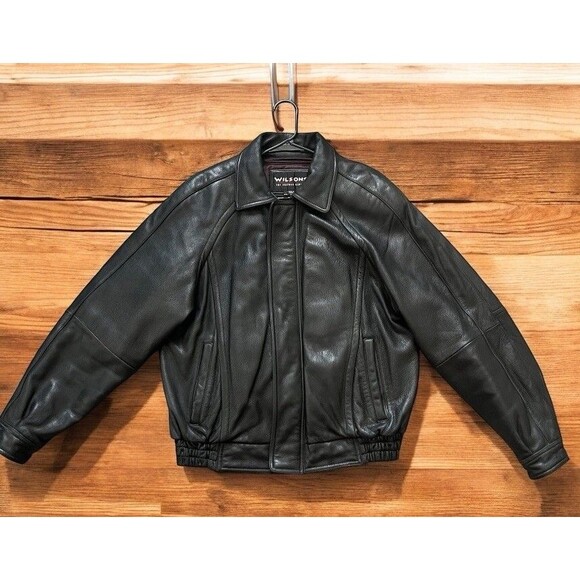 Wilson leather jacket Heavy Bike Moto bomber Detached Liner Phone